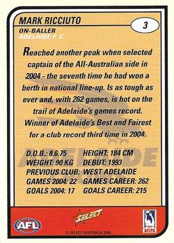 2005 Select Tradition AFL #3 Mark Ricciuto Back